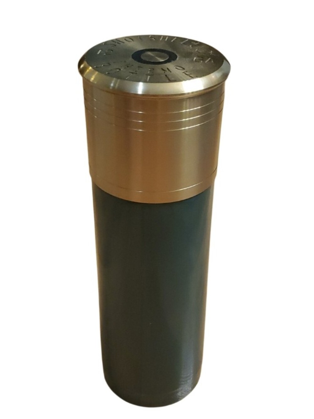Stansport Thermos Bottle Shotshell 12 Gauge Brass-Colored Insulated Bottle Green
